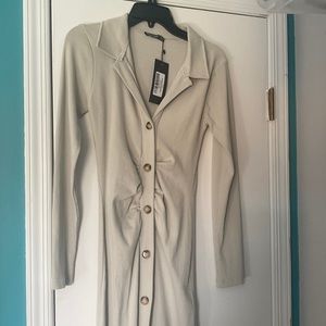 Ribbed collared dress